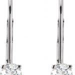 14K White 1/4 CT Natural Diamond Earrings - 61053