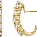 14K Yellow 1 1/2 CTW Natural Diamond Hoop Earrings - 80593