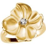 14K Yellow 1/10 CT Natural Diamond Flower Ring - 66664