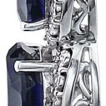 14K White Lab-Grown Blue Sapphire & .04 CTW Natural Diamond Pendant - 651372