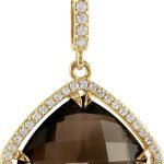 14K Yellow Natural Smoky Quartz & 1/3 CTW Diamond Halo-Style 18" Necklace - 85492