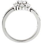 14K White 1 1/8 Natural Diamond Cluster Ring - 67102