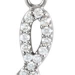 14K White 1/4 CTW Natural Diamond Petite Treble Clef 16" Necklace - 85841