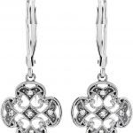 14K White .07 CTW Natural Diamond Lever Back Earrings - 67987