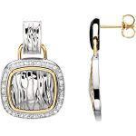 Sterling Silver & 14K Yellow 1/2 CTW Natural Diamond Zebra Skin Earrings - 67050