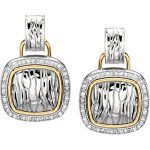 Sterling Silver & 14K Yellow 1/2 CTW Natural Diamond Zebra Skin Earrings - 67050