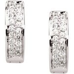 14K White 1/3 CTW Natural Diamond Hoop Earrings - 67156