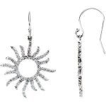 14K White 3/4 CTW Natural Diamond Sun Earrings - 67132