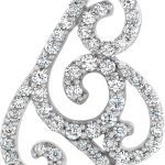 14K White 3/4 CTW Natural Diamond Scroll Pendant - 66648