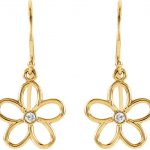 14K Yellow .06 CTW Natural Diamond Flower Earrings - 85451