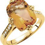 14K Yellow Natural Citrine & .08 CTW Natural Diamond Ring - 67240