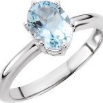 14K Wite Natural Aquamarine Ring - 67676