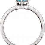 14K Wite Natural Aquamarine Ring - 67676