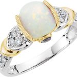 14K White/Yellow Natural White Opal, Natural Tanzanite & 1/6 CTW Natural Diamond Ring - 65364