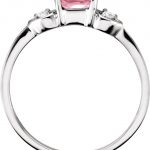 14K White Natural Pink Tourmaline & .03 CTW Natural Diamond Ring - 67566