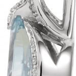 14K White Natural Aquamarine & 1/5 CTW Natural Diamond Pendant - 67244