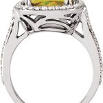 14K White Natural Lemon Quartz & 1/2 CTW Natural Diamond Halo-Style Ring - 66541