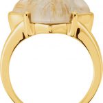 14K White Natural Rutilated Quartz Ring - 67229