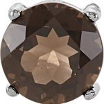 14K White Natural Smoky Quartz Pendant - 67295