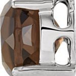 14K White Natural Smoky Quartz Pendant - 67295