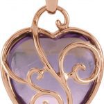 14K Rose Natural Rose de France Heart Pendant - 69624