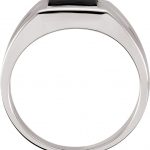 Platinum Natural Black Onyx Ring - 60689