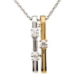 14K White/14K Yellow 1/10 CTW Natural Diamond Bar 18" Necklace - 67211