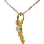 14K White/14K Yellow 1/10 CTW Natural Diamond Bar 18" Necklace - 67211