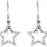 14K White 1/4 CTW Natural Diamond Star Earrings - 67140