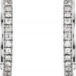 14K White 1/6 CTW Natural Diamond Hinged Hoop Earrings - 67259