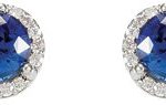 14K X1 White Natural Blue Sapphire & 1/6 CTW Natural Diamond Earrings - 67731