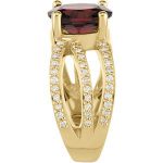 14K Yellow Natural Rhodolite Garnet & 1/3 CTW Natural Diamond Ring - 67197