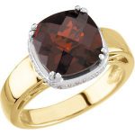 14K Yellow/White Natural Mozambique Garnet & 1/6 CTW Natural Diamond Ring - 67196