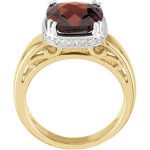 14K Yellow/White Natural Mozambique Garnet & 1/6 CTW Natural Diamond Ring - 67196