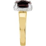 14K Yellow/White Natural Mozambique Garnet & 1/6 CTW Natural Diamond Ring - 67196