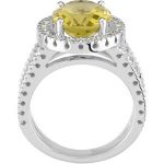 14K White Natural Lemon Quartz & 1/2 CTW Natural Diamond Ring - 67199