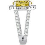 14K White Natural Lemon Quartz & 1/2 CTW Natural Diamond Ring - 67199