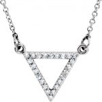 14K White 1/10 CTW Natural Diamond Triangle 16" Necklace - 85864