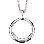 Sterling Silver .01 CT Natural Diamond Circle 18" Necklace - 67444