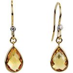 14K Yellow Natural Citrine & .02 CTW Natural Diamond Earrings - 67302