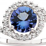 14K White Natural Tanazanite & 1/5 CTW Natural Diamond Ring - 64012