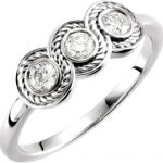 14K White 1/3 CTW Diamond Three-Stone Ring - 122225