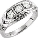 14K White 1/2 CTW Diamond 3-Stone Ring - 122226