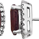 14K White Natural Mozambique Garnet & .06 CTW Natural Diamond Earrings - 651605