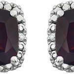 14K White Natural Mozambique Garnet & .06 CTW Natural Diamond Earrings - 651605