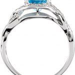 14K White Natural Swiss Blue Topaz & 1/6 CTW Natural Diamond Ring - 651450