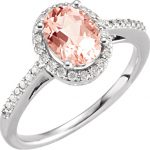 14K White Natural Morganite & 1/5 CTW Natural Diamond Ring - 651509