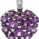 14K White Natural Amethyst & .01 CTW Natural Diamond Heart Pendant - 651447