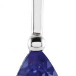 14K White Natural Tanzanite & .025 CTW Natural Diamond Pendant - 69660