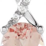 14K White Natural Morganite & .03 CTW Natural Diamond Pendant - 651502